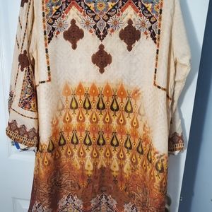 Digital silk long shirt